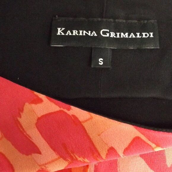 KARINA GRIMALDI Silk Dress, S, Jamaica, Maxi, Twisted Straps, V-neck, High Slit - Picture 7 of 12